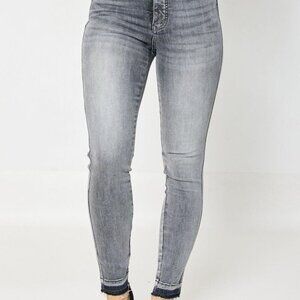 Judy Blue High Waist Tummy Control Release Hem Skinny Jeans in Black - 15 / 32